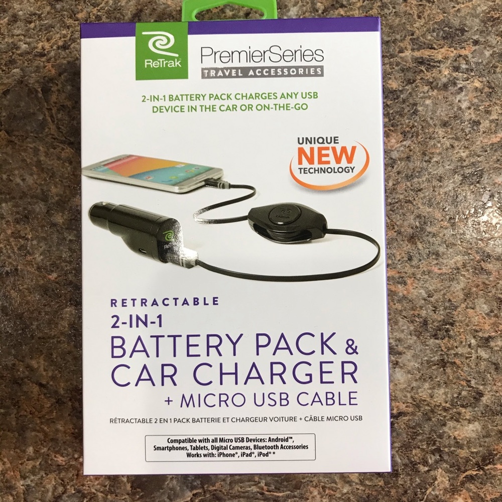 ReTrak 2-in-1 Battery Pack & Car Charger + Micro U